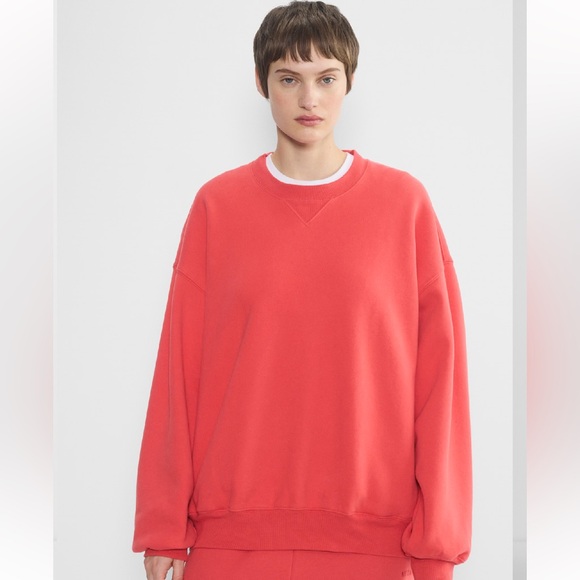 Aritzia Cozy Sweatfleece New Mega Crew, Cherry Red, Small - Picture 3 of 13